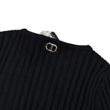 Twinset Abito Manica Lunga tinta unita con Logo Nero per Bambina 252GJ3093 NERO TWINSET 