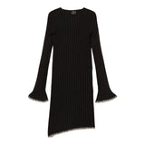 Twinset Abito Manica Lunga tinta unita con Logo Nero per Bambina 252GJ3093X NERO TWINSET 