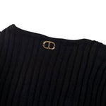 Twinset Abito Manica Lunga tinta unita con Logo Nero per Bambina 252GJ3093X NERO TWINSET 