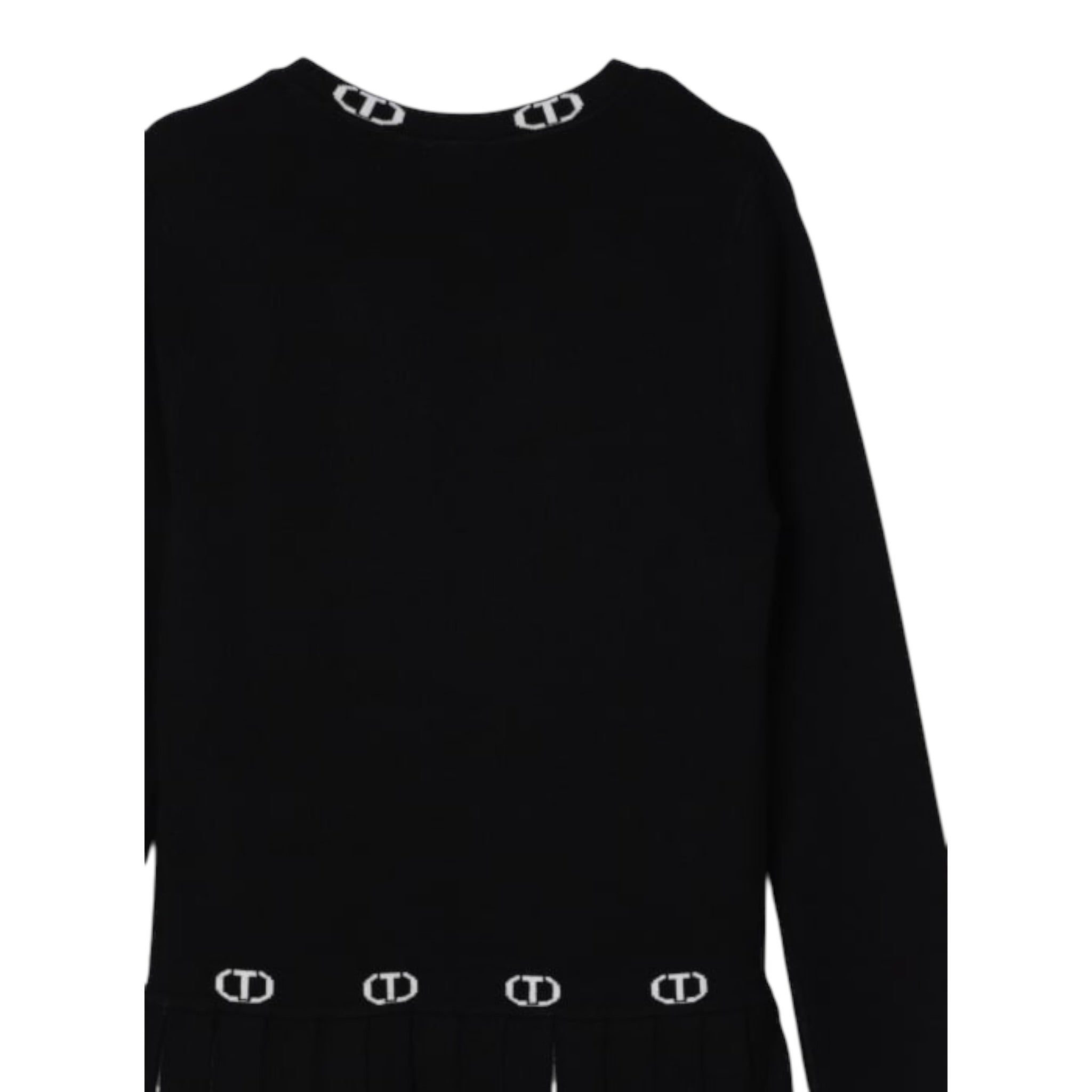 Twinset Abito tinta unita con Logo Nero per Bambina 252GJ3101 NERO TWINSET 