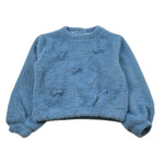 U+È Maglia Girocollo tinta unita con Perle Azzurro per Bambina UE1941 AZZURRO U+è 