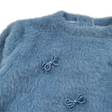 U+È Maglia Girocollo tinta unita con Perle Azzurro per Bambina UE1941 AZZURRO U+è 