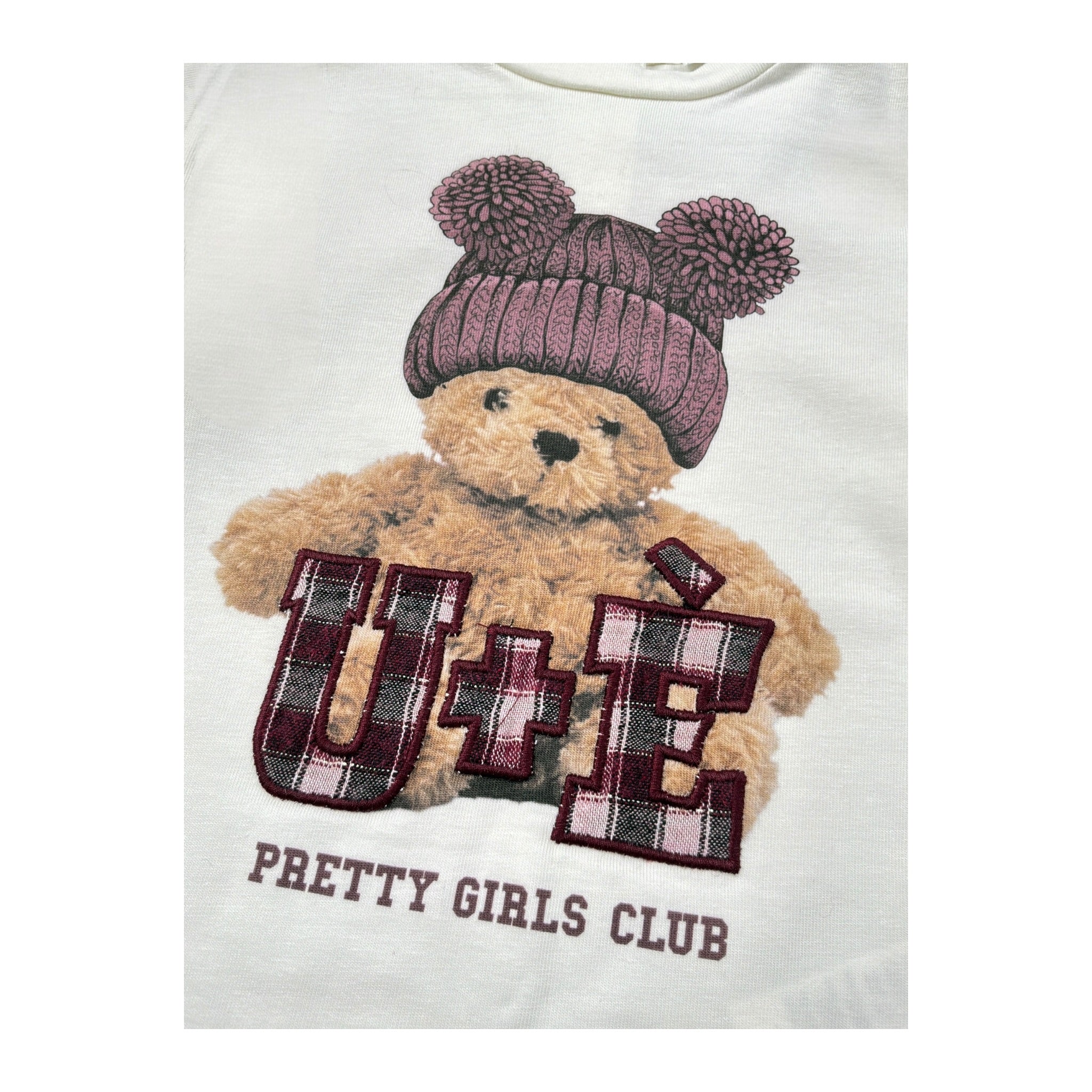 U+È Shirt Girocollo tinta unita con Stampa Panna per Bambina UE2011JX PANNA U+è 