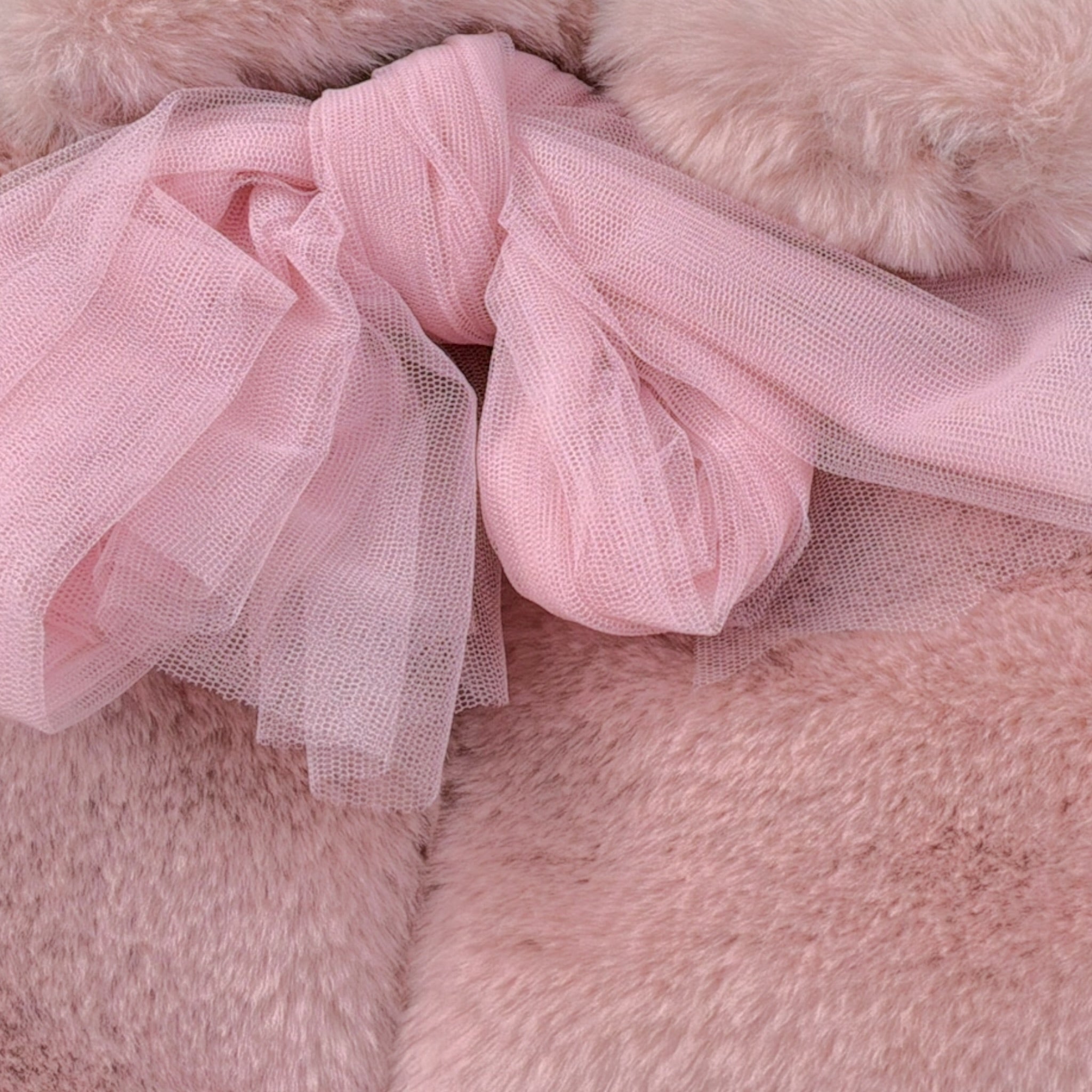 U+È Pelliccia tinta unita con Fiocco Rosa per Bambina UE2018 ROSA U+è 