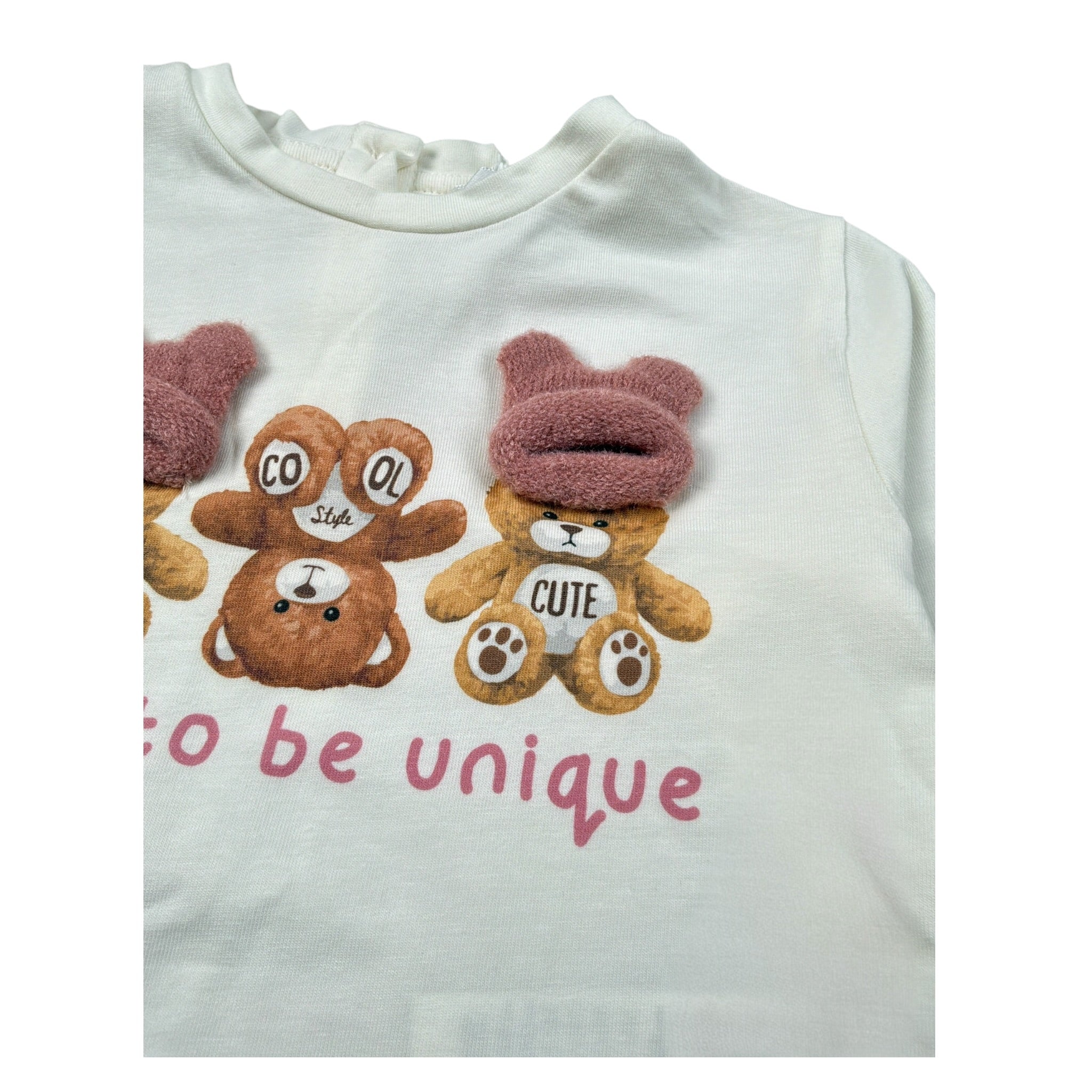 U+È Shirt tinta unita con Stampa Panna per Neonata UE2040X PANNA U+è 