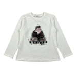 U+È Shirt Girocollo tinta unita con Stampa Bianco per Bambina UE2061J BIANCO U+è 