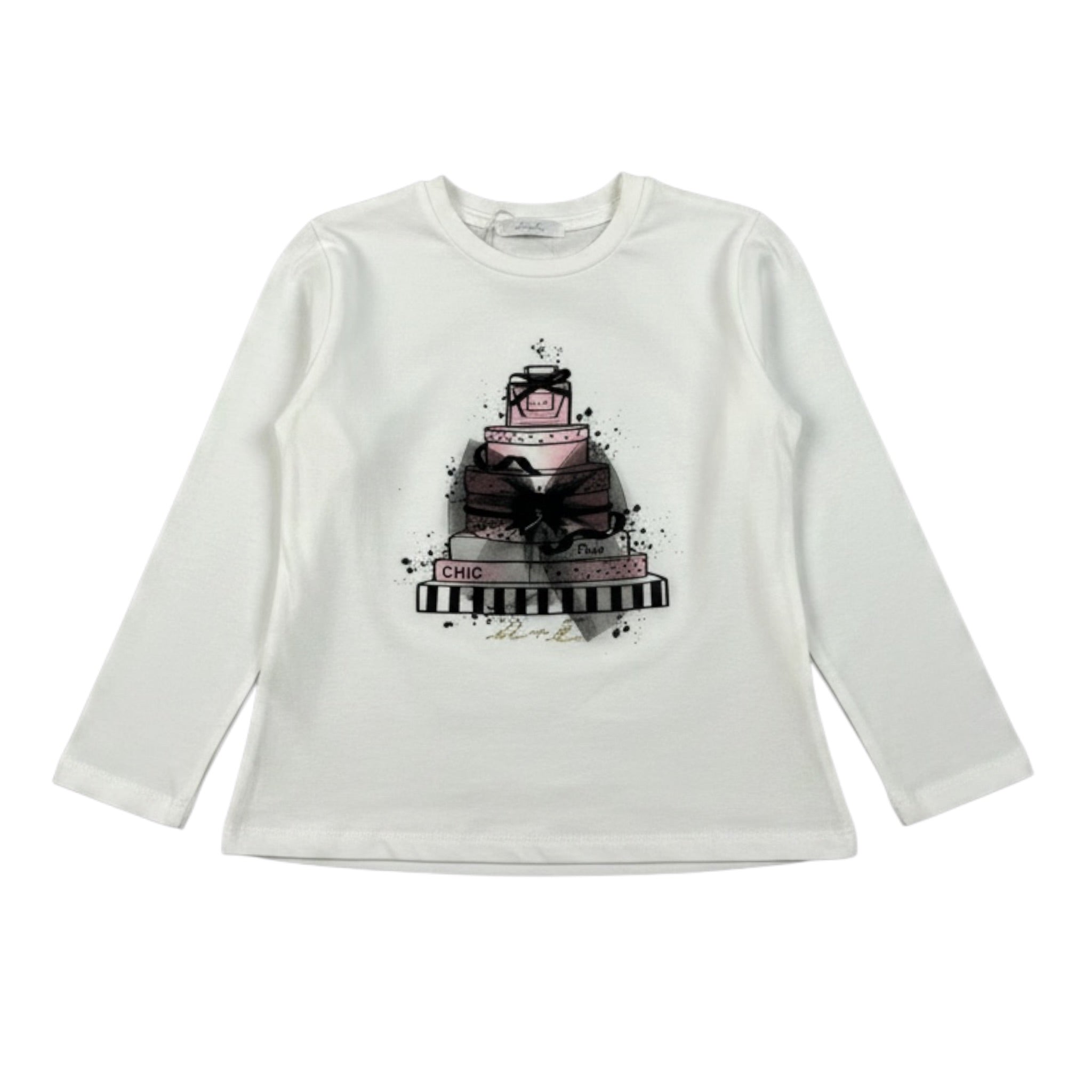U+È Shirt Girocollo tinta unita con Stampa Bianco per Bambina UE2061J BIANCO U+è 