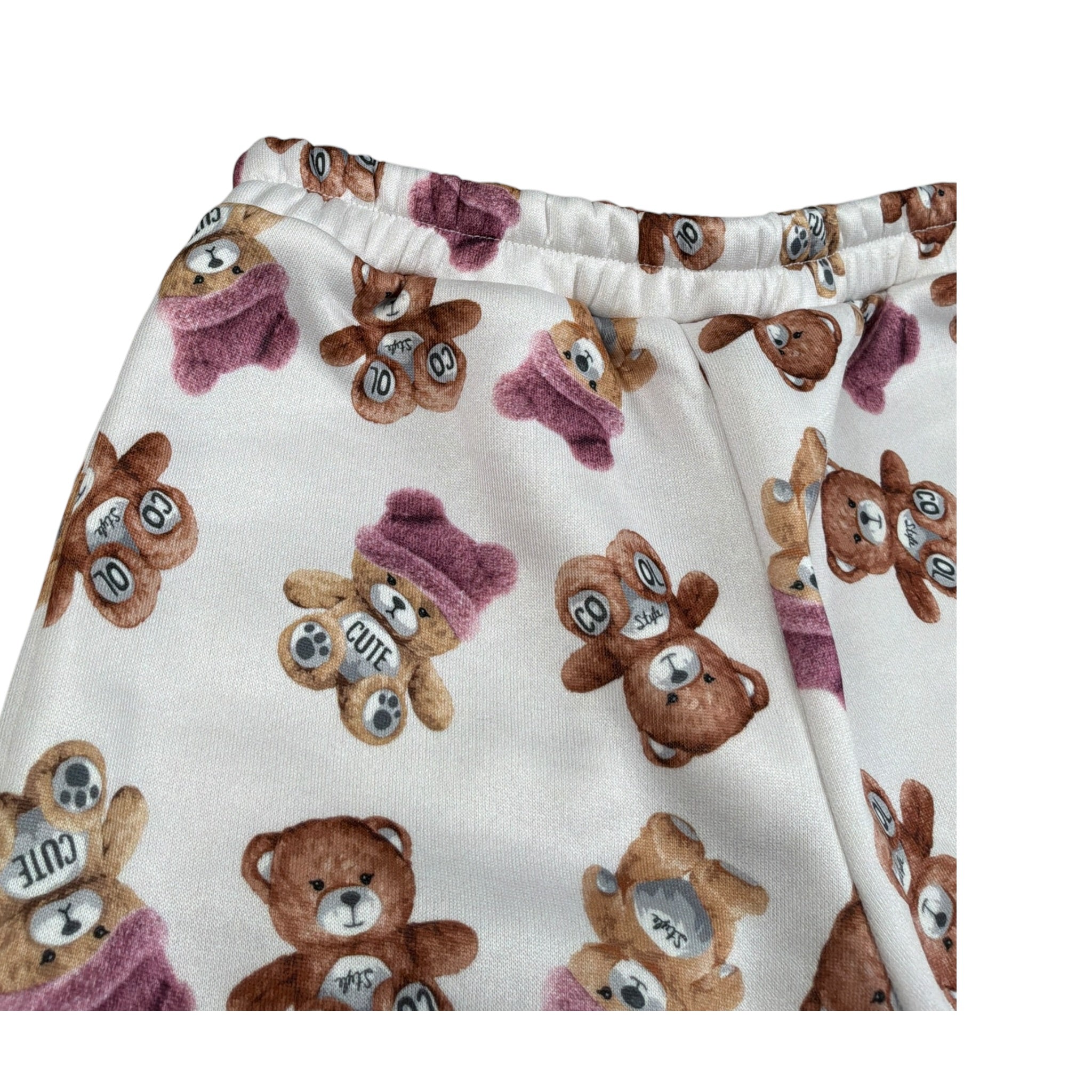 U+È Pantalone tinta unita con Orsi Bianco per Bambina UE2076 BIANCO U+è 