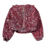 U+È Felpa tinta unita con Paillettes E Cappuccio Rosa per Neonata UE2114N ROSA U+è 
