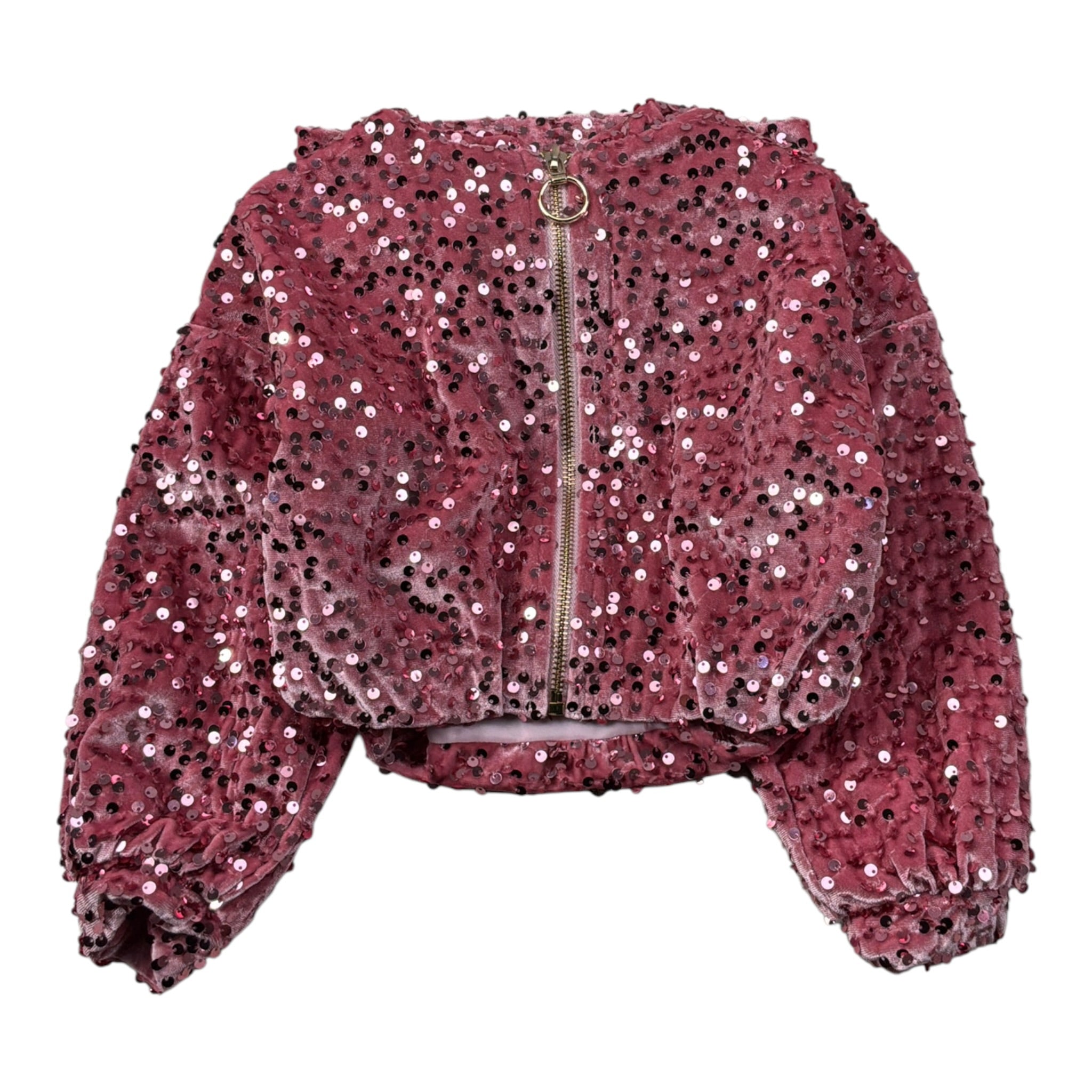 U+È Felpa tinta unita con Paillettes E Cappuccio Rosa per Neonata UE2114N ROSA U+è 