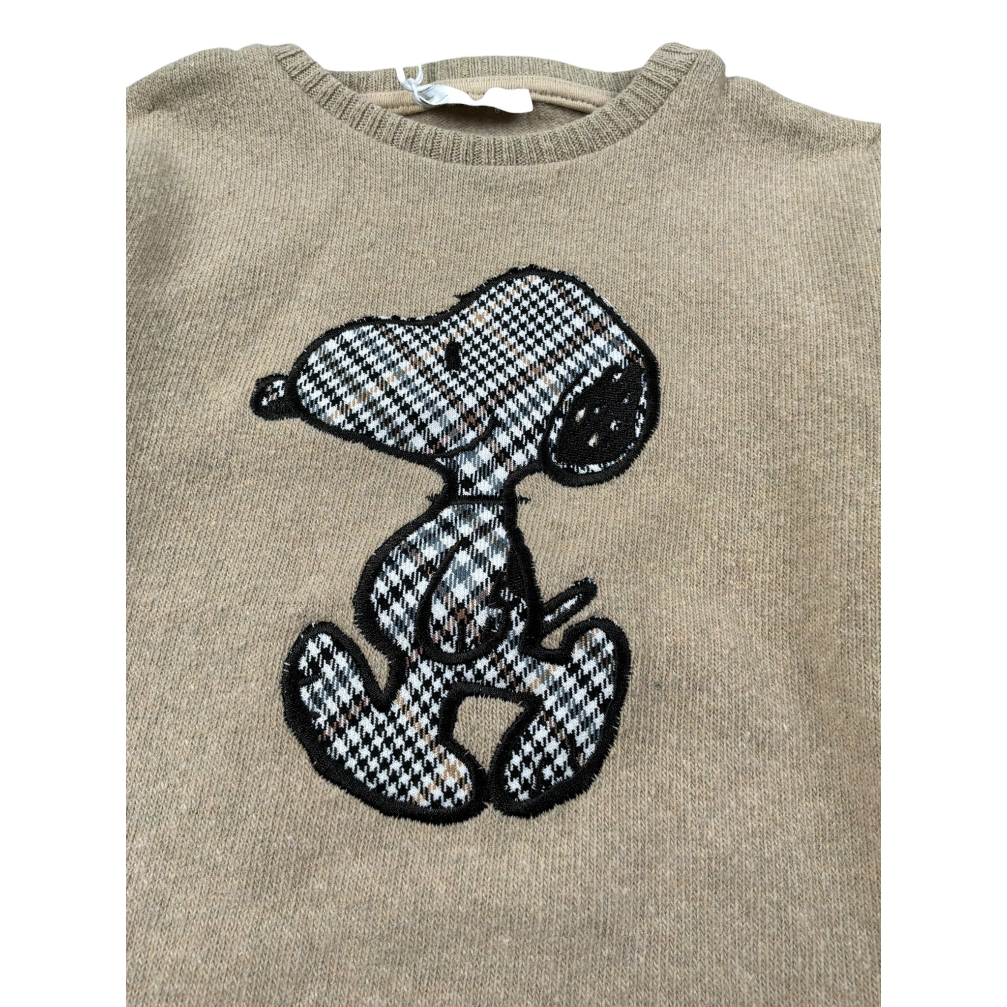 U+È Felpa Chiusa Girocollo tinta unita con Ricamo Beige per Bambino UEM0246 BEIGE U+è 