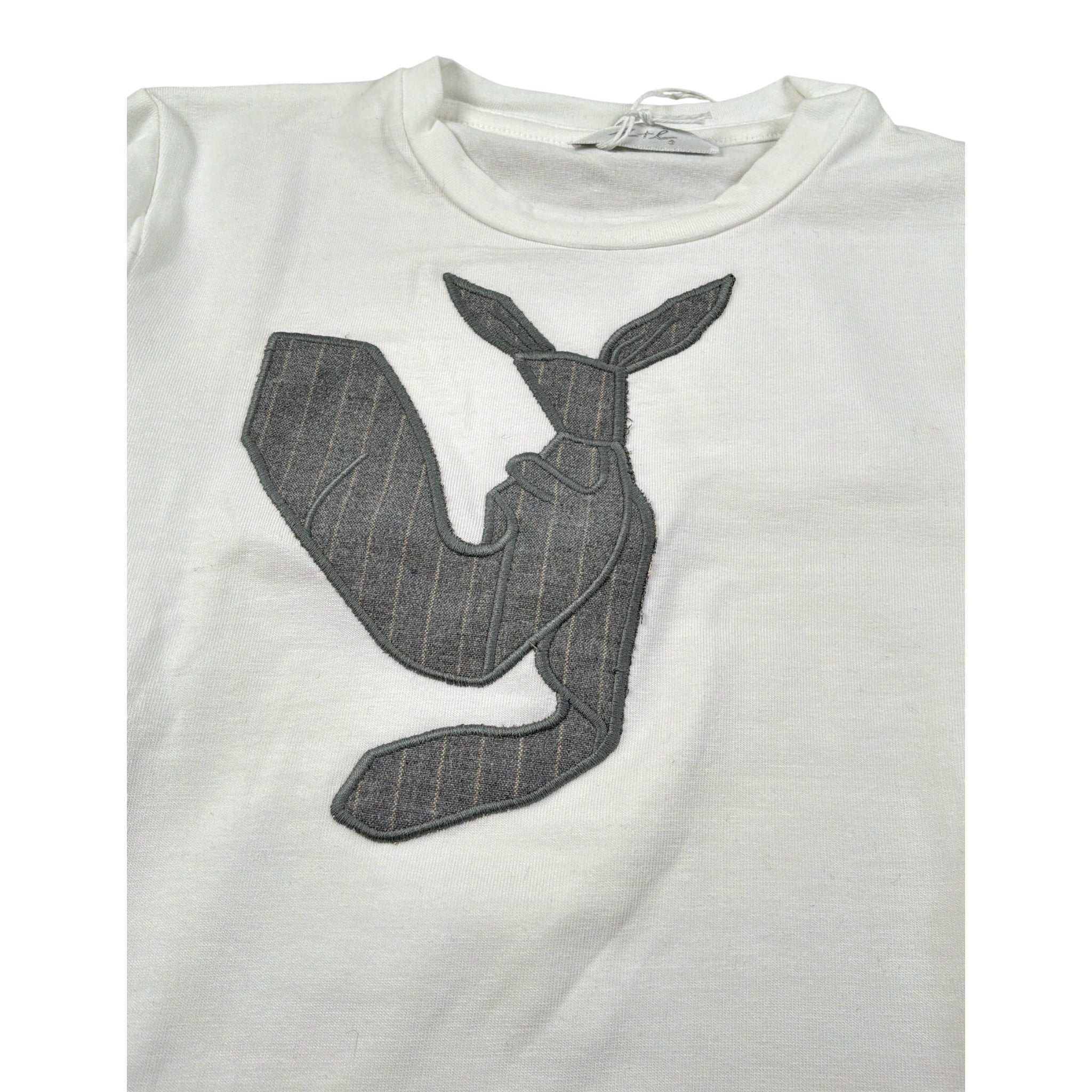 U+È Shirt Girocollo tinta unita con Stampa Bianco per Bambino UEM0450 BIANCO U+è 