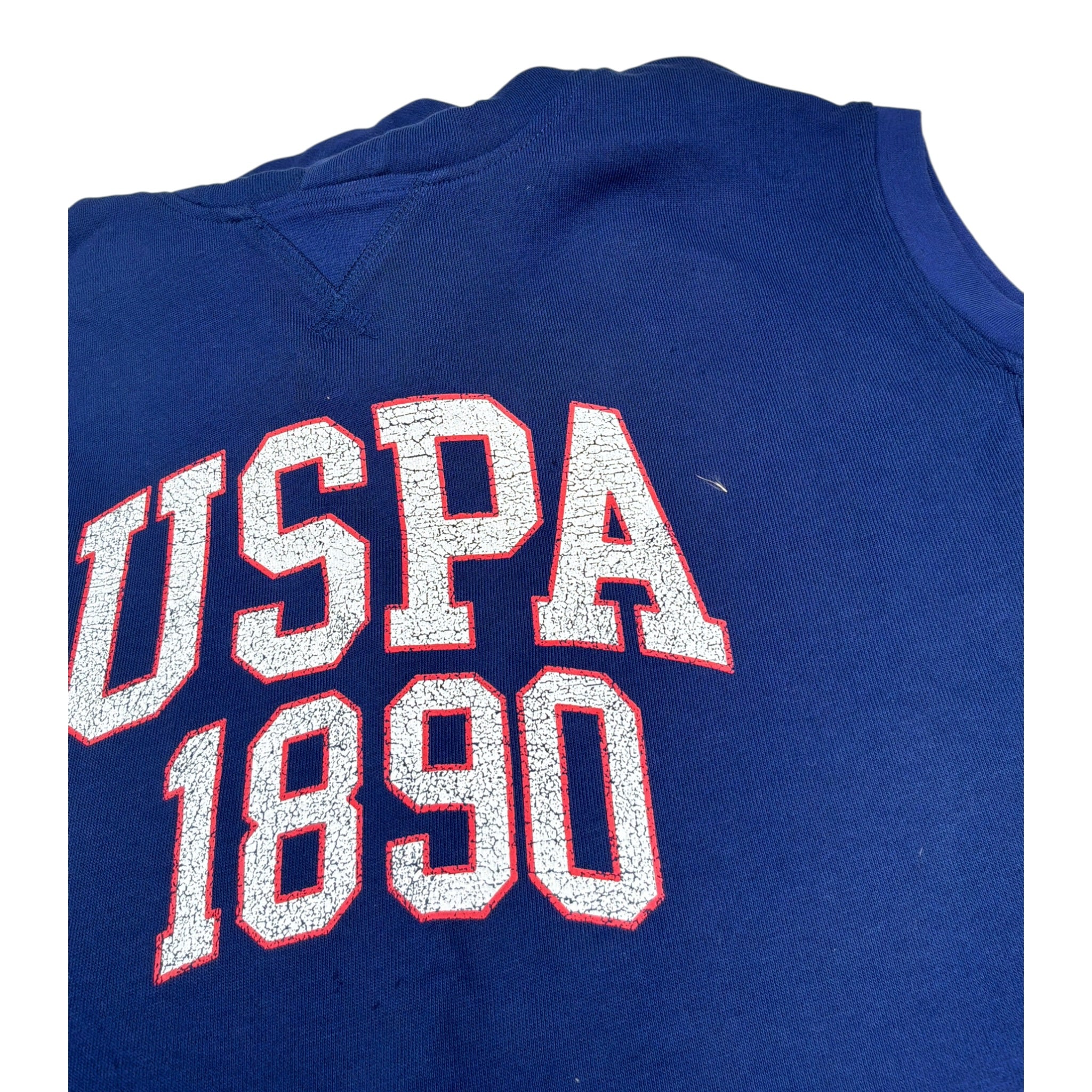 U.S. Pollo Assn Felpa tinta unita Smanicata con Cappuccio Blu per Bambino US41532 BLU U.S. POLO ASSN 