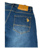 U.S. Polo Assn Jeans tinta unita con 5 Tasche Blu per Bambino US42548 BLU U.S. POLO ASSN 