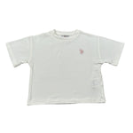 U.S. Polo Assn T-Shirt Girocollo tinta unita con Logo Bianco per Neonata US42610N BIANCO U.S. POLO ASSN 