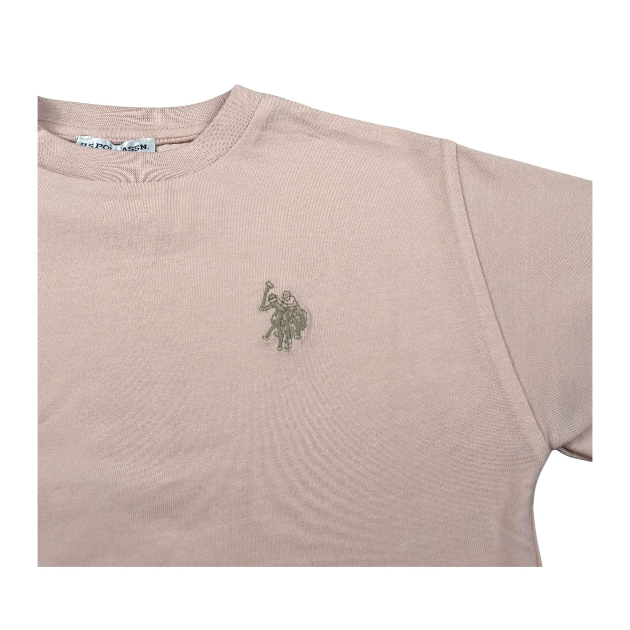 U.S. Polo Assn T-Shirt Girocollo tinta unita con Logo Rosa per Bambina US42610 ROSA U.S. POLO ASSN 