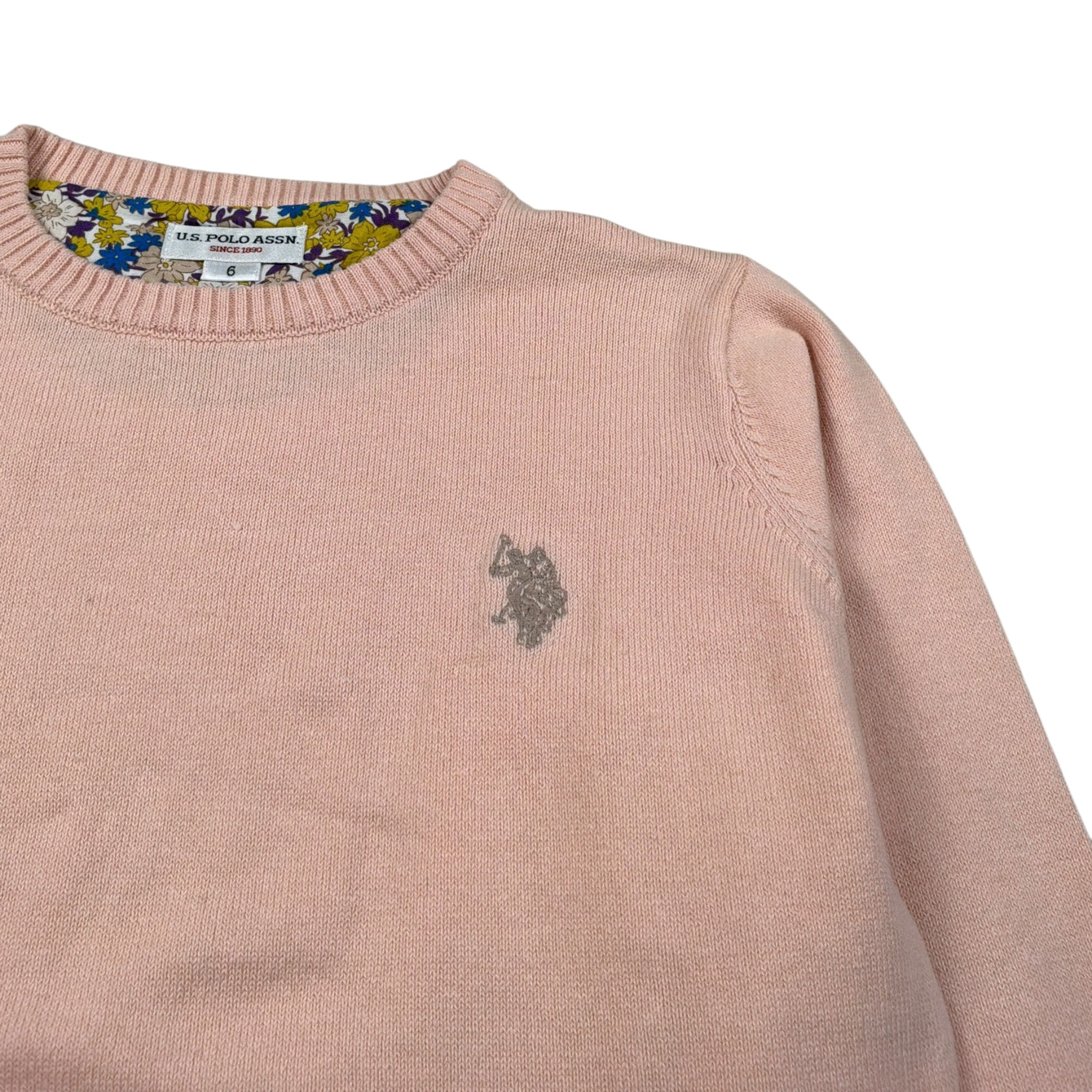 U.S. Polo Assn Maglia Girocollo tinta unita con Logo Rosa per Bambina US42673001 ROSA U.S. POLO ASSN 