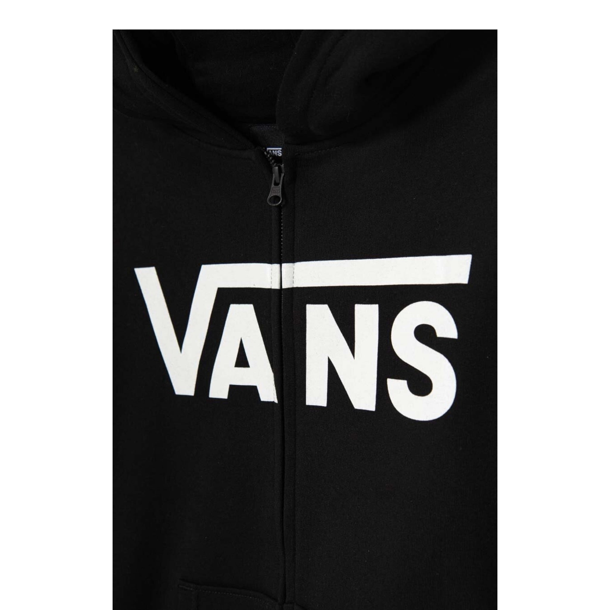 Vans Felpa tinta unita con Logo E Zip Nero per Bambino VN000JYBBLK1 NERO VANS 