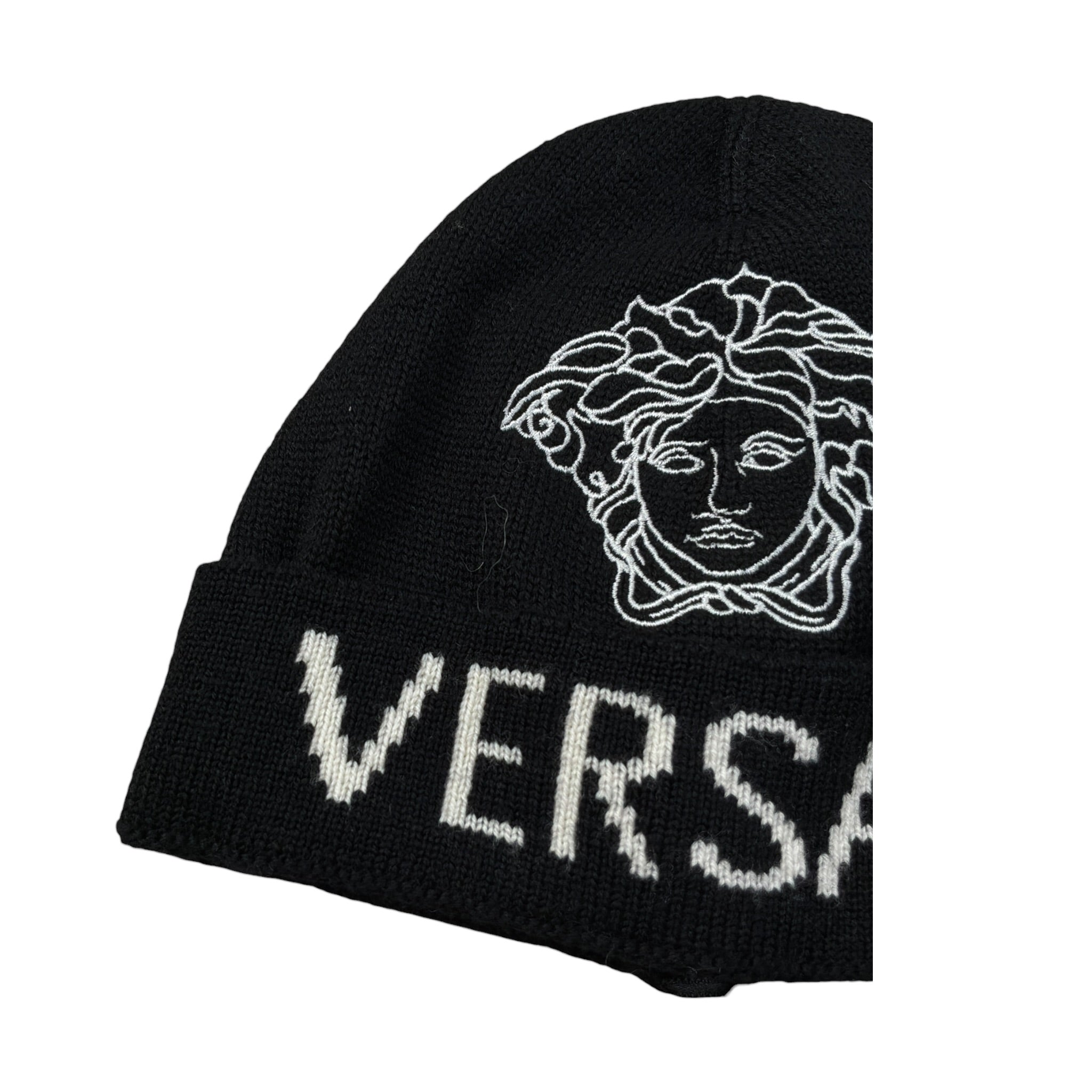 Versace Cappello tinta unita con Logo Nero per Bambina 1002119 NERO VERSACE 