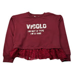 Vicolo Felpa Chiusa Girocollo tinta unita con Logo Bordeaux per Bambina 3141FY00332 BORDEAUX VICOLO 