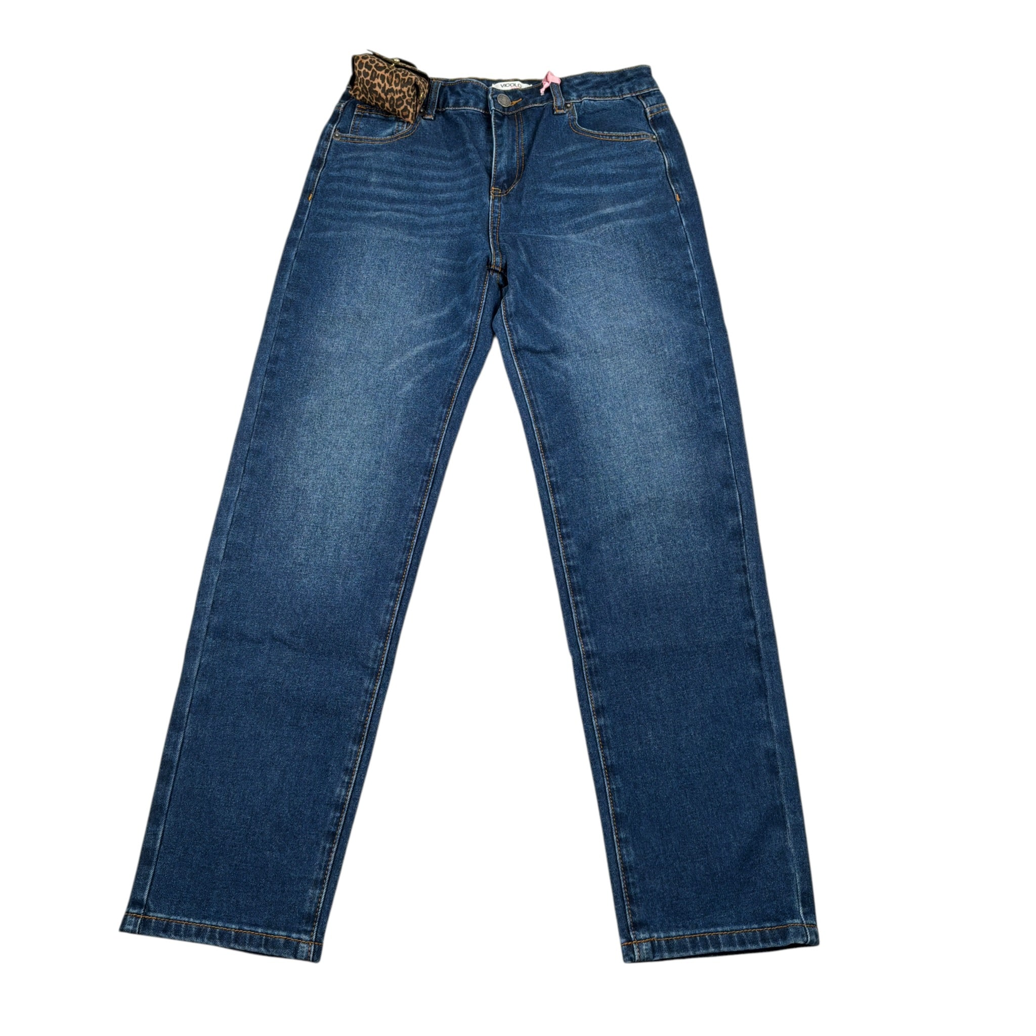 Vicolo Jeans tinta unita con Girovita Regolabile con Ciondolo Blu per Bambina 3141PD002266 BLU VICOLO 