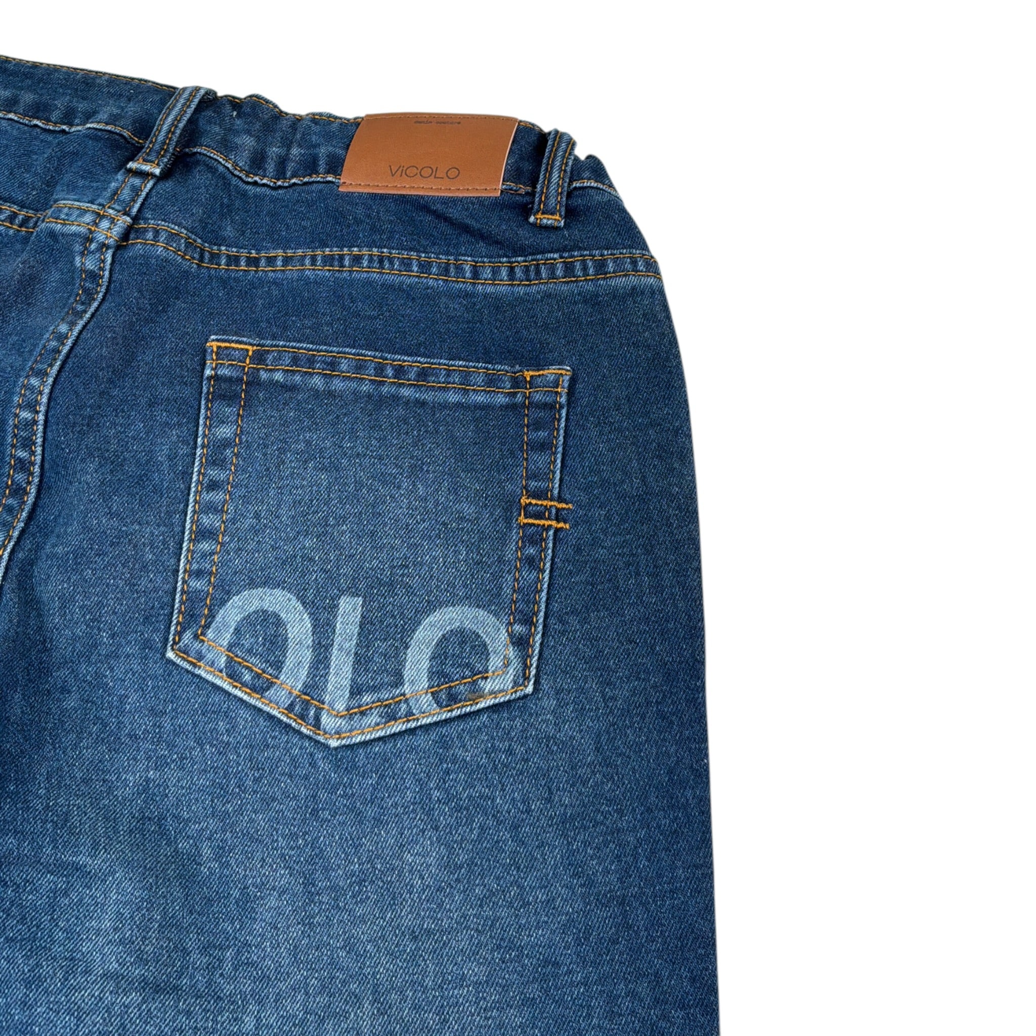 Vicolo Jeans tinta unita con Girovita Regolabile Blu per Bambina 3141PD00226 BLU VICOLO 