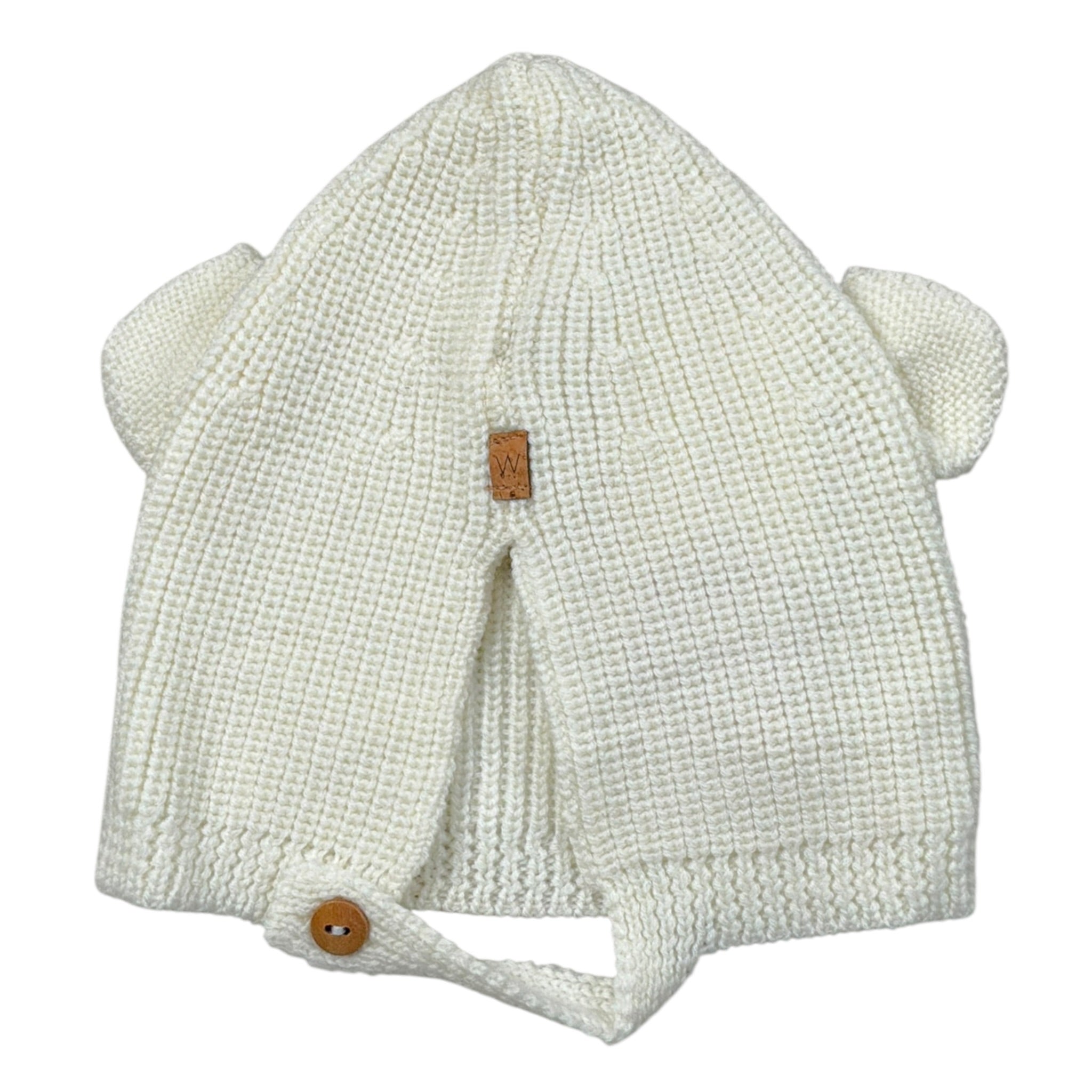 Wedoble Cappello tinta unita con Orecchie Panna per Neonata I230307B PANNA WEDOBLE 