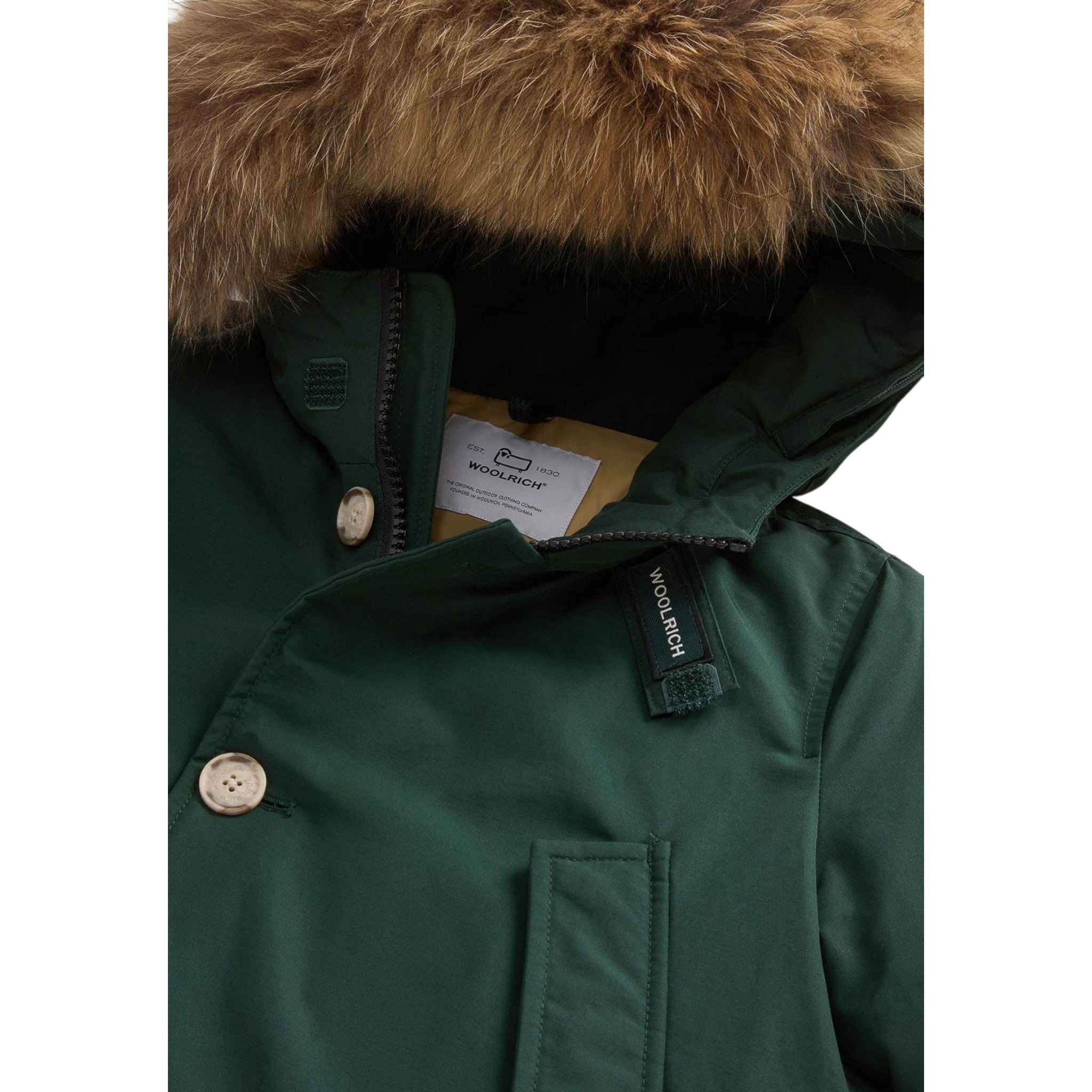 Woolrich Giubbino tinta unita con Bottoni Verde per Bambino WKOU0187 VERDE WOOLRICH 