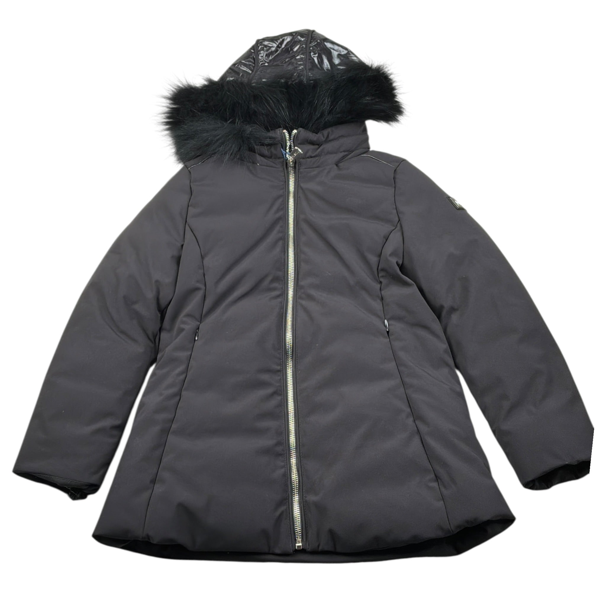 Yes Zee Giubbino tinta unita con Cappuccio Nero per Bambina 3057 NERO YES ZEE 