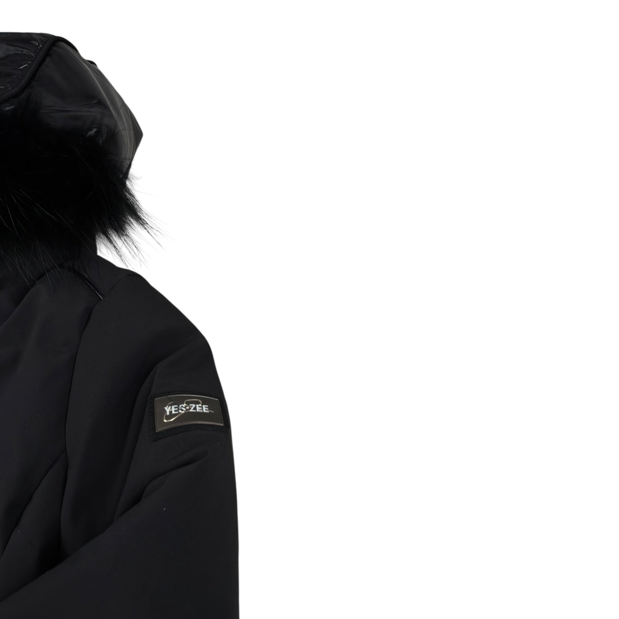 Yes Zee Giubbino tinta unita con Cappuccio Nero per Bambina 3057X NERO YES ZEE 