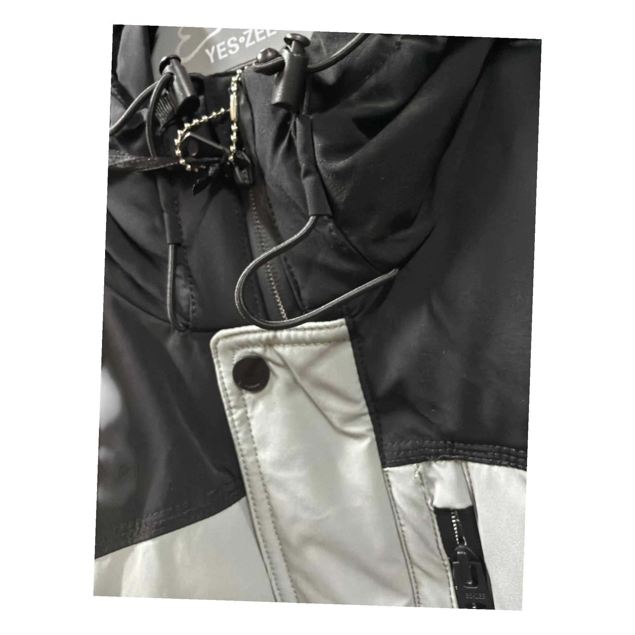 Yes Zee Giubbino Bicolore con Zip E Cappuccio Nero per Bambino J819 NERO YES ZEE 