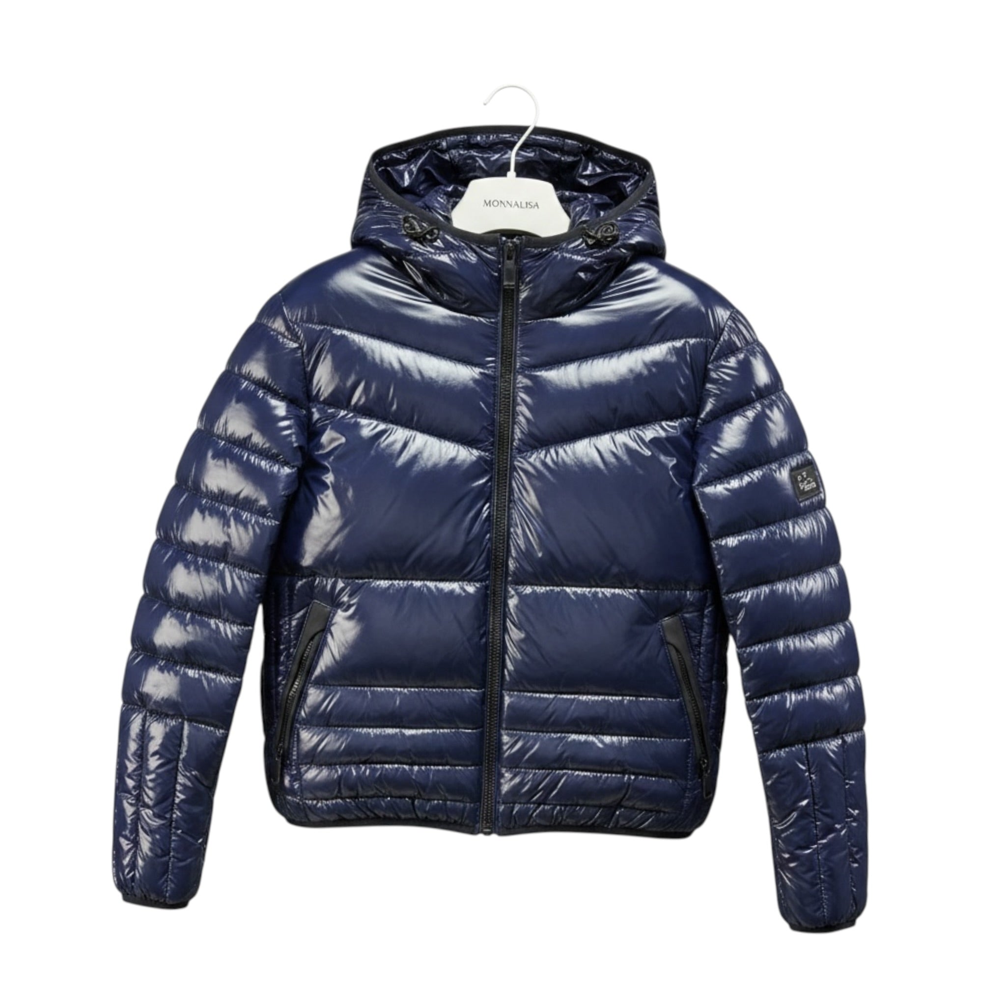 Yes Zee Giubbino tinta unita con Zip E Cappuccio Blu per Bambino J844 BLU YES ZEE 