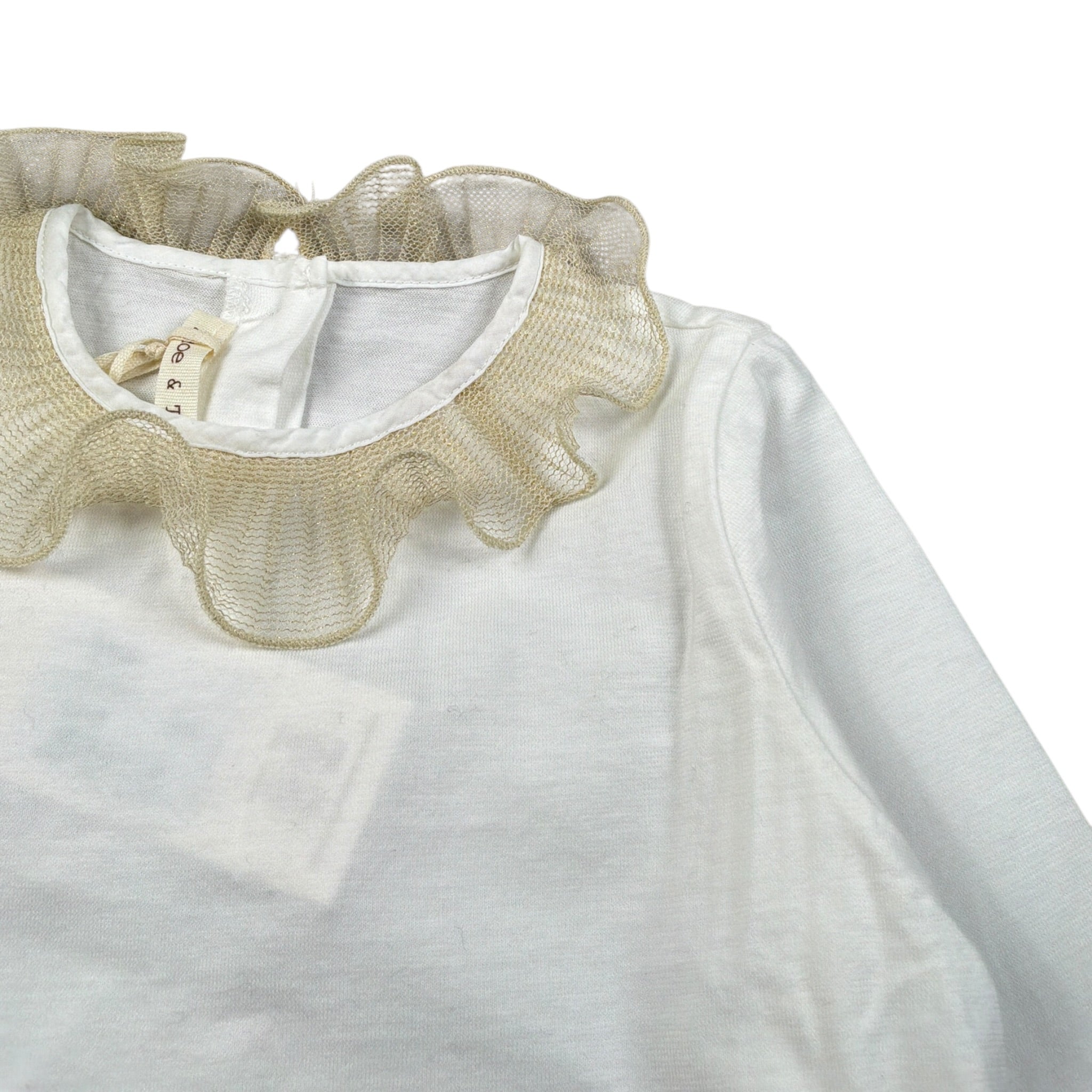 Zhoe & Tobiah Shirt tinta unita Colletto In Tulle Bianco per Neonata BBB3F BIANCO ZHOE & TOBIAH 
