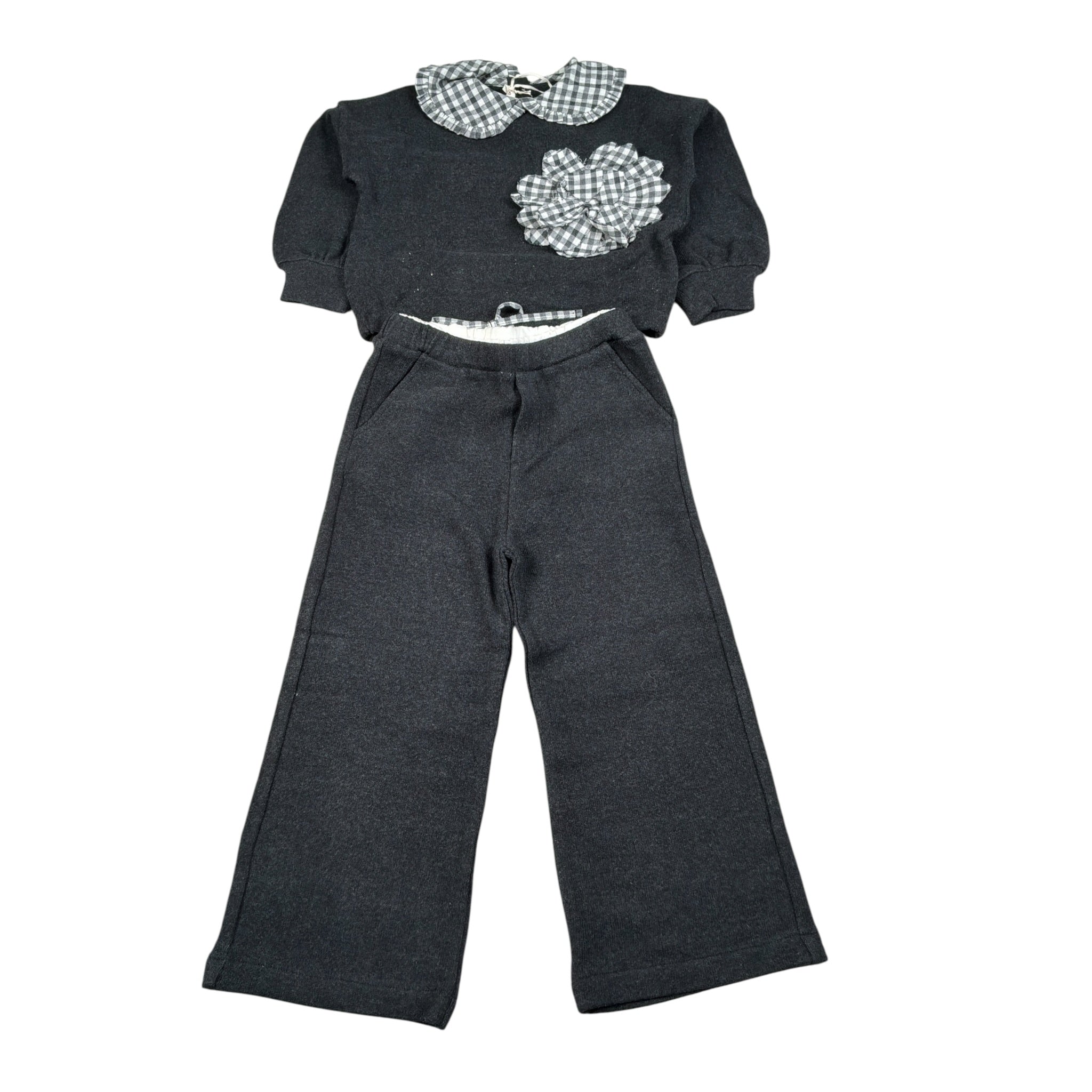 Zhoe & Tobiah Completo 2 Pezzi Felpa-Pantalone tinta unita Grigio per Bambina KKT3F GRIGIO ZHOE & TOBIAH 