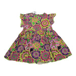 4Giveness Abito Tinta Unita con Fantasia per Neonata FGCN3961 VIOLA 4GIVENESS 