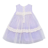 Abel & Lula Abito Cerimonia Tinta Unita con Tulle Giromanica per Neonata 5016 LILLA ABEL & LULA 