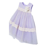 Abel & Lula Abito Cerimonia Tinta Unita con Tulle Giromanica per Neonata 5016 LILLA ABEL & LULA 