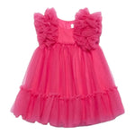 Abel & Lula Abito Tinta Unita con Rouches per Bambina 50299 ROSA FLUO ABEL & LULA 