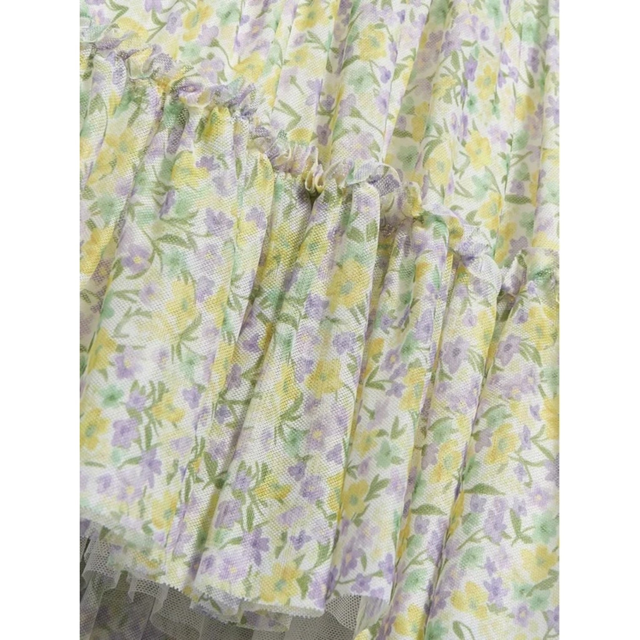 Abel & Lula Abito Tinta Unita con Fantasia Fiori per Bambina 5046 BIANCO ABEL & LULA 