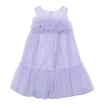 Abel & Lula Abito Tinta Unita Giromanica con Tulle per Bambina 5051X LILLA ABEL & LULA 
