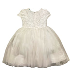 Abel & Lula Abito Mezza Manica Tinta Unita con Tulle per Bambina 5055 BIANCO ABEL & LULA 