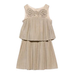 Abel & Lula Completo 2 Pezzi Top-Gonna Tinta Unita per Bambina 5071X ORO ABEL & LULA 