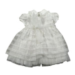 Aletta Abito Mezza Manica tinta unita Cn Tulle Bianco per Neonata HP220335C BIANCO ALETTA 