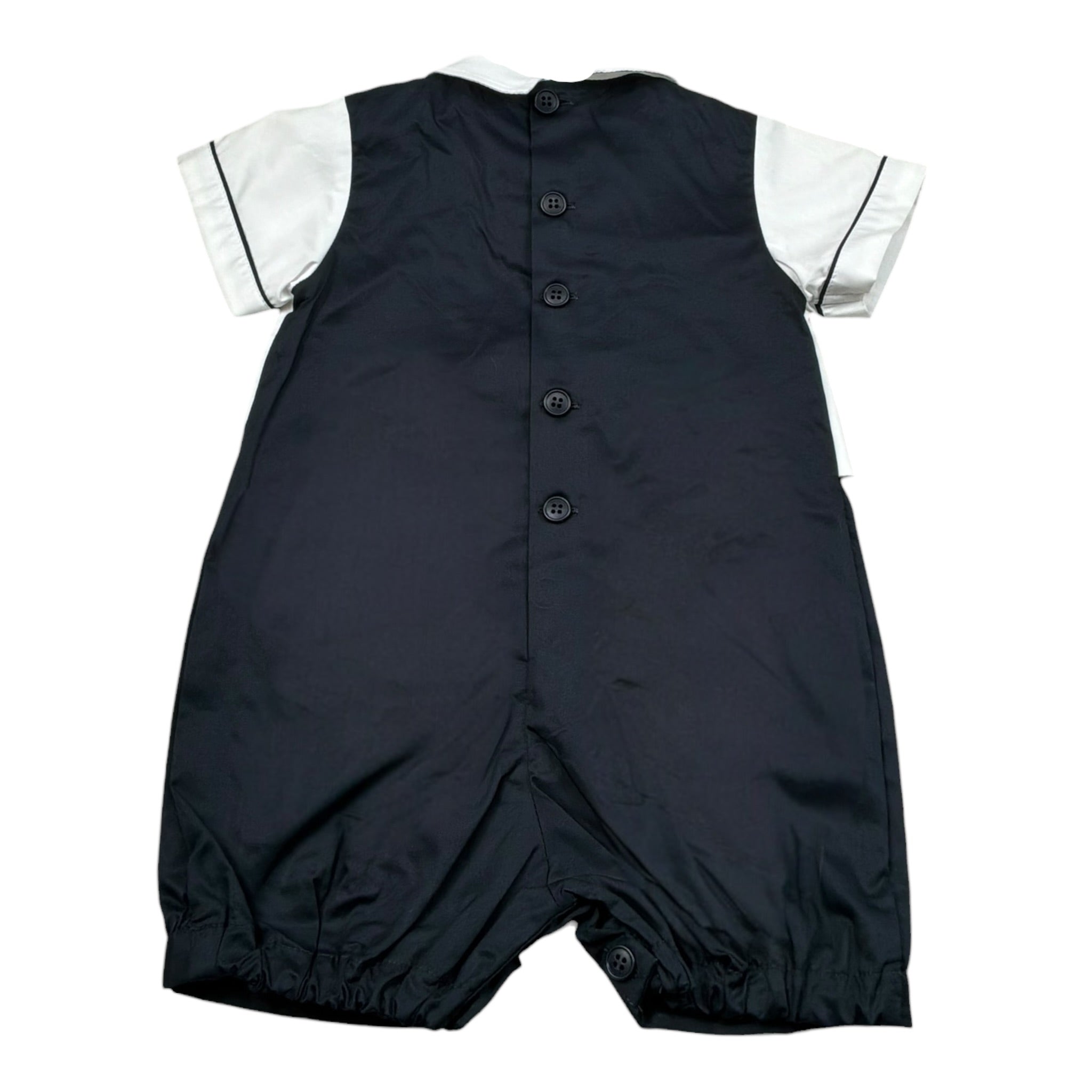 Aletta Pagliaccetto Bicolore con Papillion per Neonato MA22030 BIANCO/BLU ALETTA 