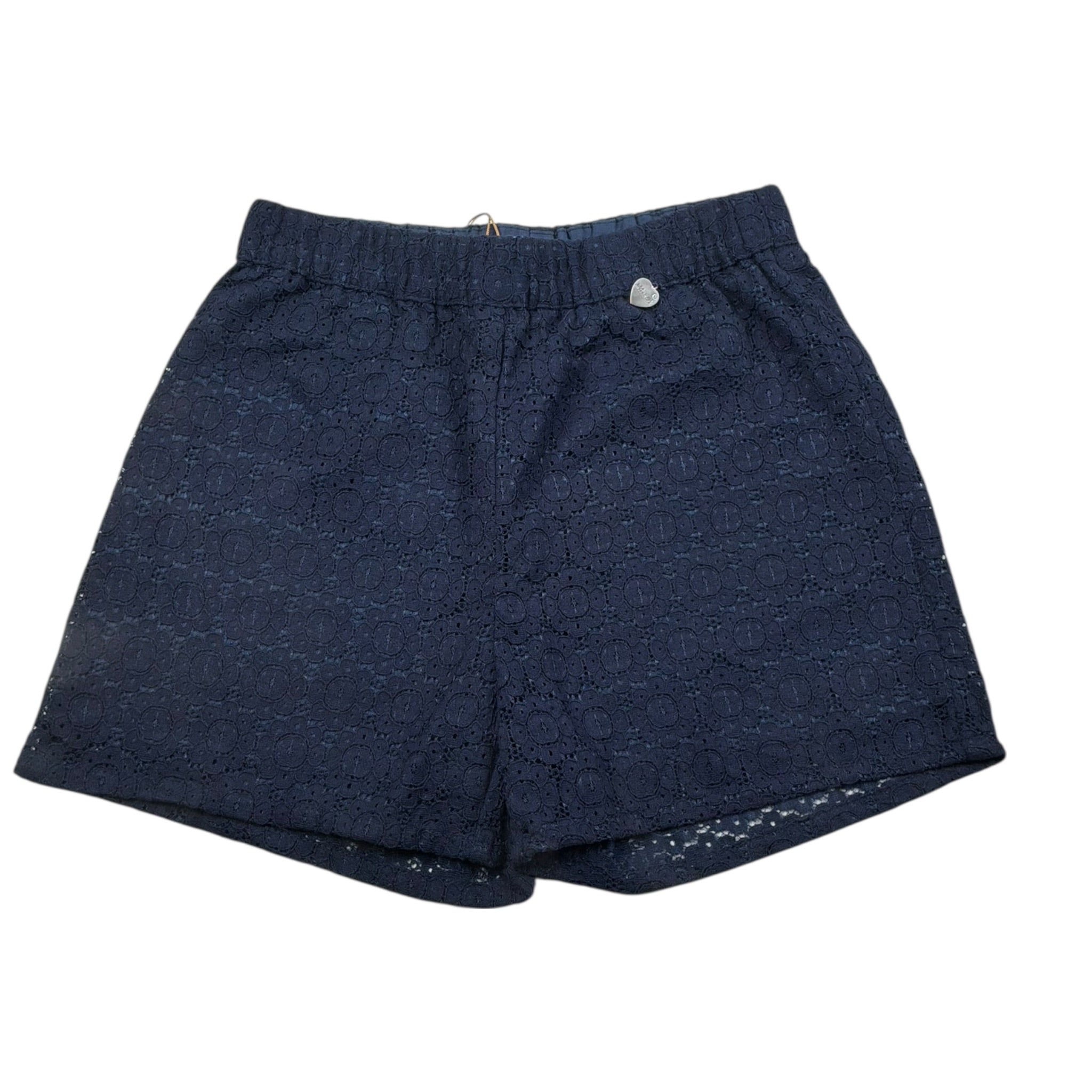 Alice Pi Short Tinta Unita con Ricami per Bambina 2411 BLU ALICE PI 