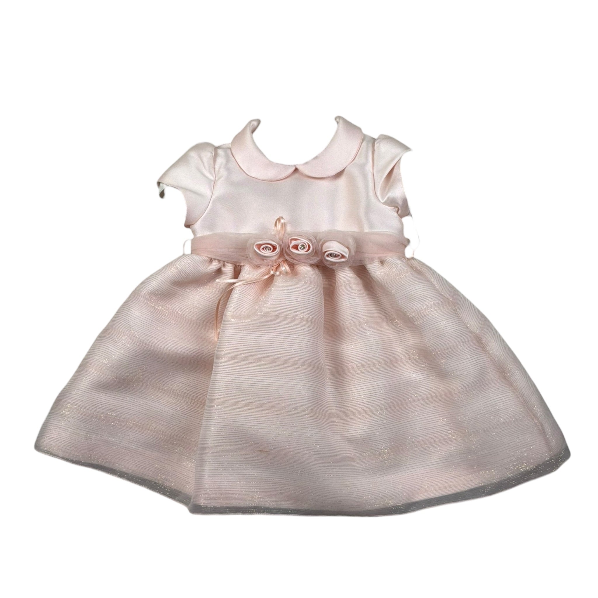 Ambaraba Abito Giromanica Tinta Unita con Cinturino per Neonata FF35028 ROSA AMBARABA 