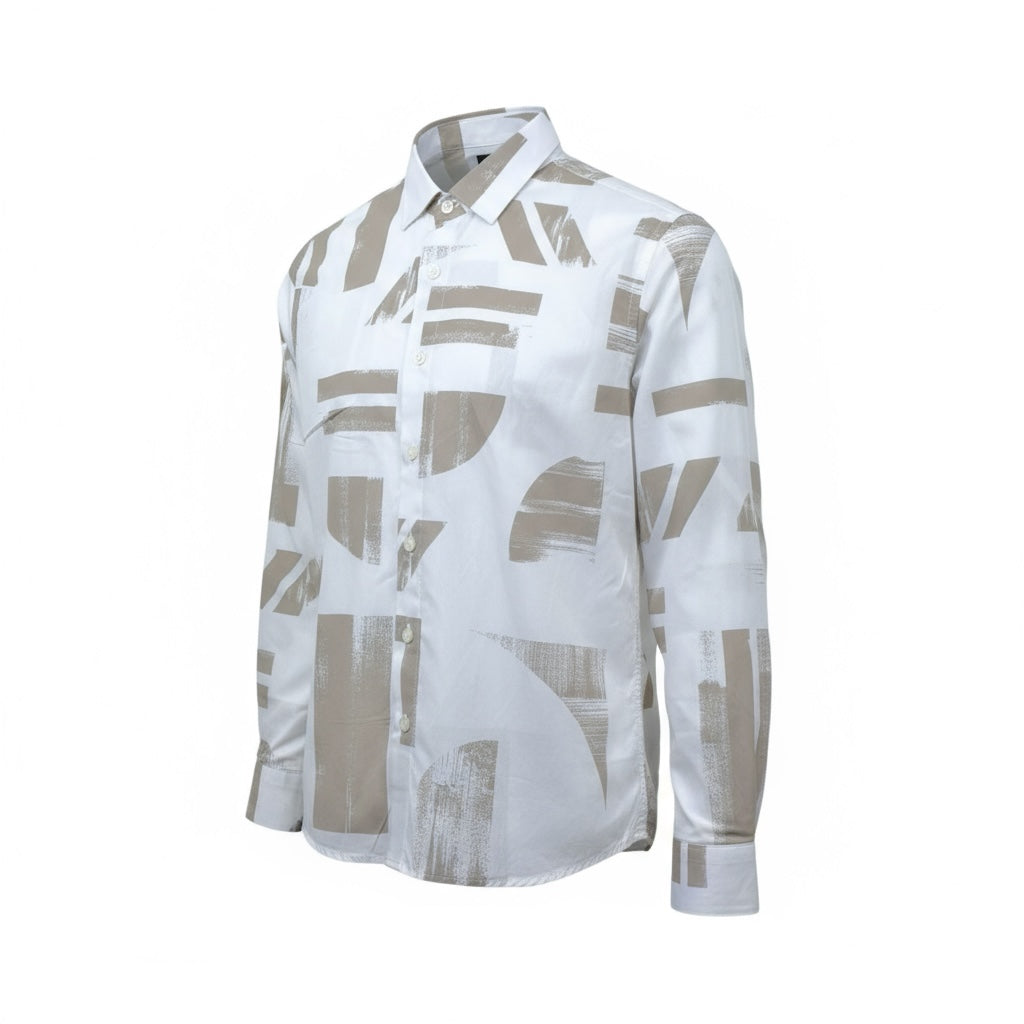 Antony Morato Camicia Tinta Unita con Fantasia Manica Lunga per Bambino MKSL00262X BIANCO ANTONY MORATO 