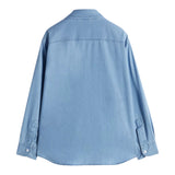 Aspesi Camicia Tinta Unita In Denim per Bambino S24008CLJ0043 AZZURRO ASPESI 