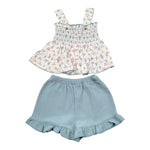 Babidu Completo 2 Pezzi Top-Short Bicolore  per Bambina 42408 BIANCO/VERDE BABIDU 