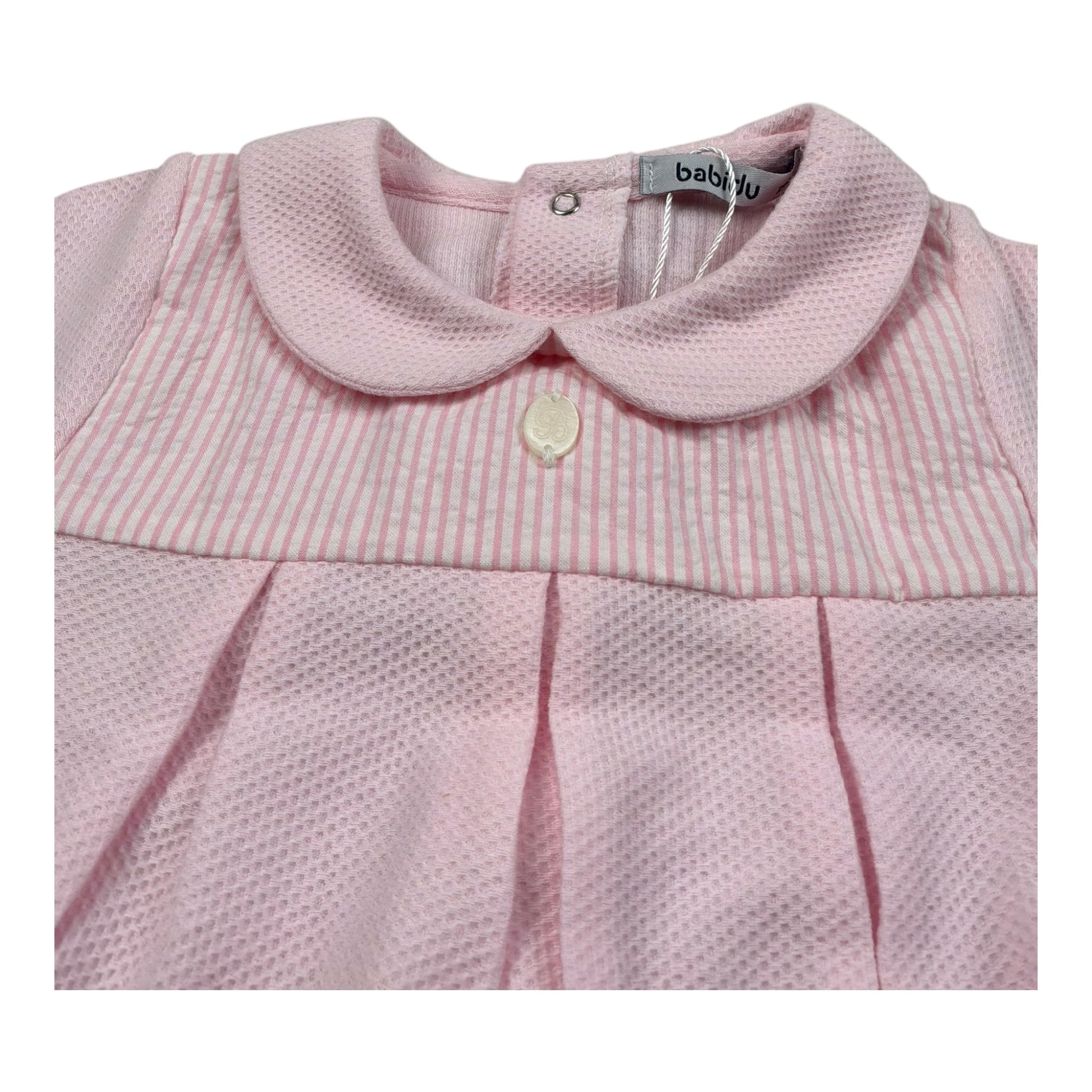 Babidu Pagliaccetto Mezza Manica Tinta Unita per Neonata BBDP ROSA BABIDU 